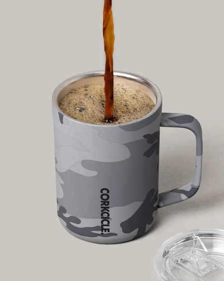 Travel Coffee Mug - Grey Camo | Corkcicle
