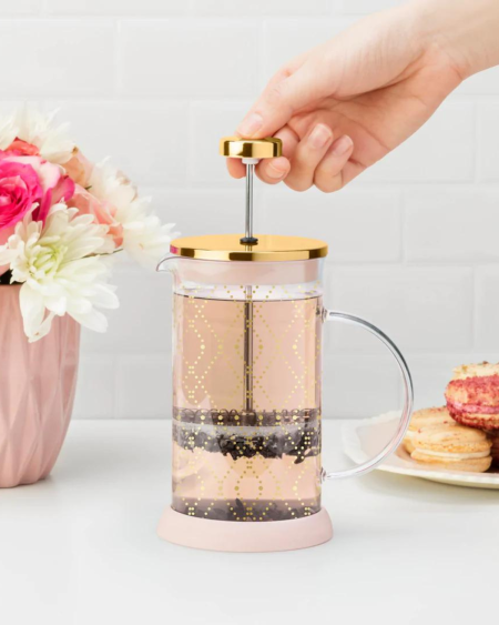 Riley Mini Souk Glass Tea Press Pot - Gold | Pinky Up