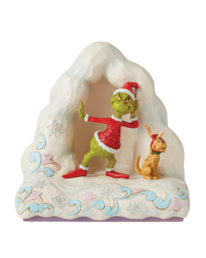 Grinch and Max Listening on Snow Hill - Jim Shore