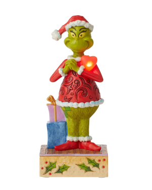Grinch with Large Blinking Heart - Jim Shore