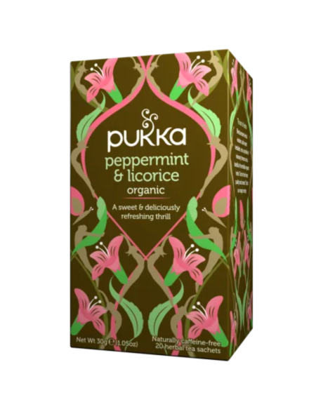 Peppermint & Licorice - 20 Herbal Tea Sachets | Pukka